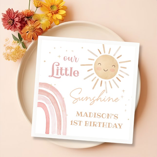 Serviette En Papier Boho Rainbow Sunshine Anniversaire (Créateur téléchargé)