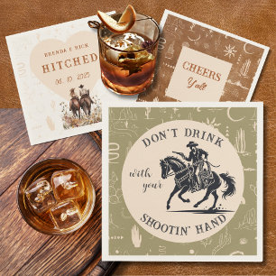 Serviette En Papier Boho Ranch Mariage Cowboy Papier Cocktail Napkin