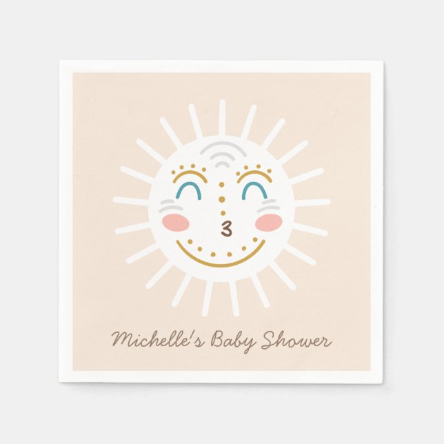 Serviette En Papier Boho Ray of Sunshine avec texte (Devant)