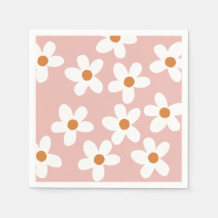 Serviette En Papier Boho Rose Daisy Anniversaire