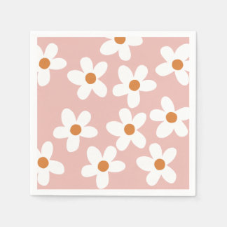 Serviette En Papier Boho Rose Daisy Anniversaire