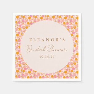 Serviette En Papier Boho Rose Orange Floral Cute Fête des mariées pers