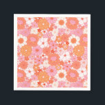 Serviette En Papier Boho rose rose orange florale Fleurs mignonnes<br><div class="desc">Serviettes Boho Rose et Orange Floral Fleurs mignonnes</div>