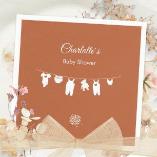 Serviette En Papier Boho rouille minimaliste Baby shower neutre pour l