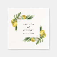 Boho rustique Aquarelle Citrons Citrus Mariage