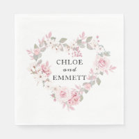 Boho Rustique Blush rose Floral Coeur botanique