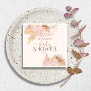 Serviette En Papier Boho Soft Rose Floral Baby shower