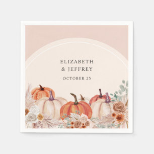 Serviette En Papier Boho Terracotta Pampas Mariage de automne Citrouil