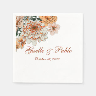 Serviette En Papier Boho Terracotta Sage Fall Floral Mariage