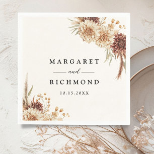 Serviette En Papier Boho Terracotta Vintage Floral Mariage