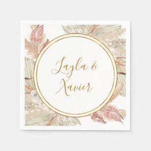 Serviette En Papier Boho Tropical Botanique   Serviettes de mariage