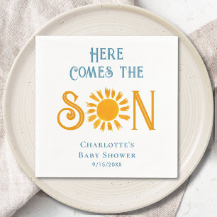 Serviette En Papier Boho Voici le Baby shower Son Sunshine