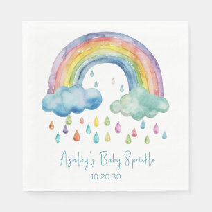 Serviette En Papier Boho Watercolor Rainbow Baby Sprinkle