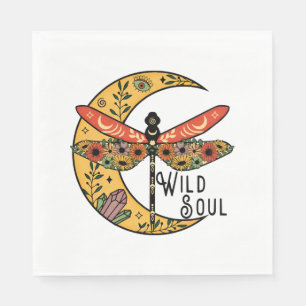 Serviette En Papier Boho Wild Soul Lune Dragonfly