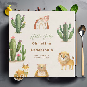 Serviette En Papier Boho Woodland Bear Lion Fox Cactus Baby shower