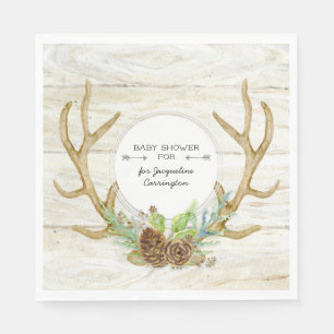 Serviette En Papier Boho Woodland Deer Antlers sur Flèches Baby shower