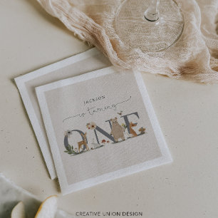 Serviette En Papier Boho Woodland Premier anniversaire