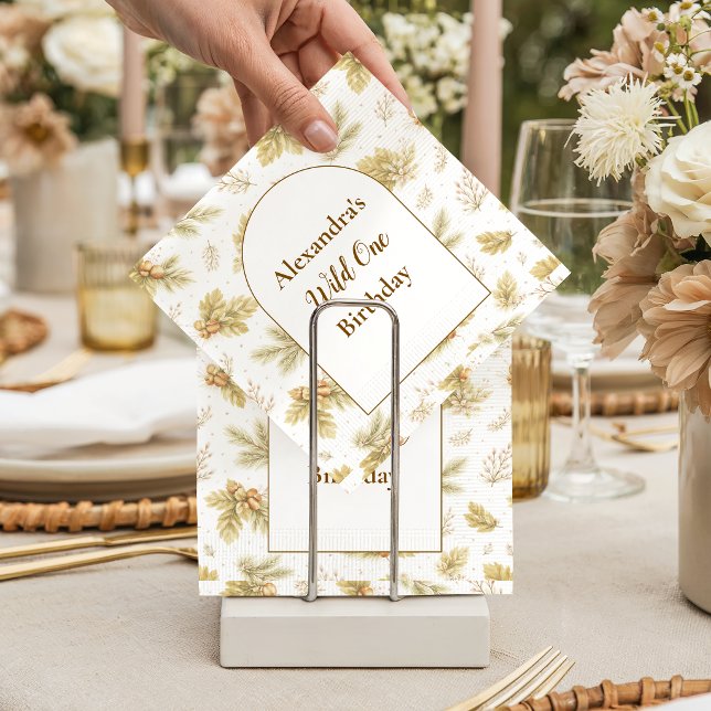 Serviette En Papier Boho Woodland Wild One Birthday (Créateur téléchargé)