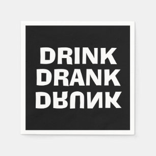 Serviette En Papier Boire Boire Drunk Message sur Black Party