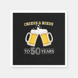 Serviette En Papier Boire de bière Cheers et bières à 50 ans Anniversa