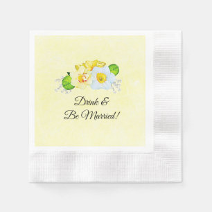 Serviette En Papier Boire et être marié Réception de mariage