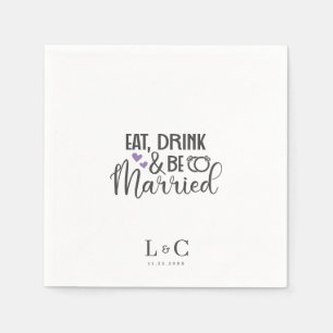Serviette En Papier Boire Soit Marié Gay Couple Mariage Monogramme