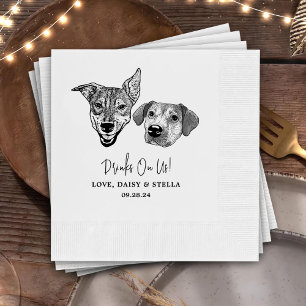 Serviette En Papier Boire Sur Nous Animaux Personnalisés Dessin À La M