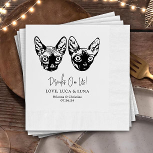 Serviette En Papier Boire Sur Nous Animaux Personnalisés Dessin À La M