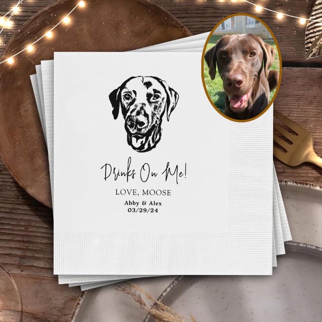 Serviette En Papier Boire Sur Nous Animaux Personnalisés Mariage Dessi (Créateur téléchargé)