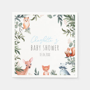 Serviette En Papier Bois Animaux Baby shower Garçon serviettes