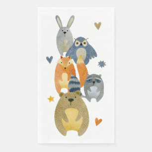 Serviette En Papier Bois Animaux Wild One Papier serviettes