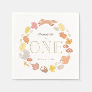 Serviette En Papier Bois Animaux Wreath Automne 1er Anniversaire