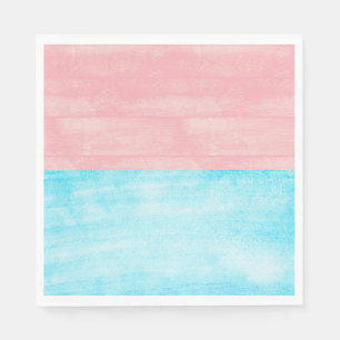 Serviette En Papier Bois Aquarelle rose et bleu Bébé Révélation de gen