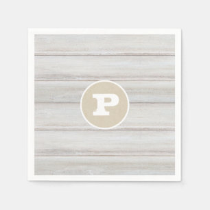 Serviette En Papier Bois blanc rustique Chic Mariage Kraft