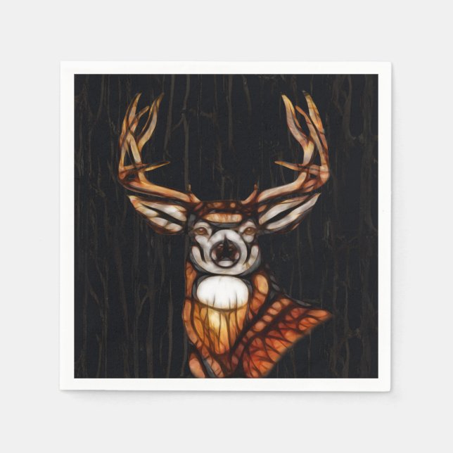 Serviette En Papier Bois Bois Cerf Rustique Pays Parti Personnalisé (Devant)