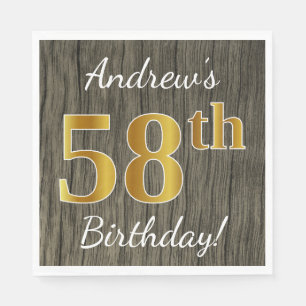 Serviette En Papier Bois de Faux, anniversaire d'or de Faux