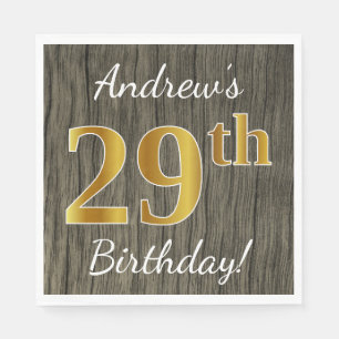 Serviette En Papier Bois de Faux, anniversaire d'or de Faux 29ème +