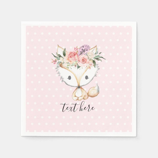 Serviette En Papier bois de renard, mignon (Devant)