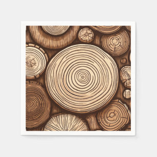 Serviette En Papier Bois rond troncs d'arbres bois de forêt sylvicole 