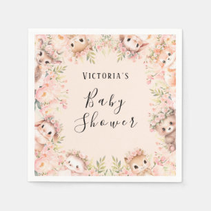 Serviette En Papier Bois rose Animaux Papier personnalisé Napkin