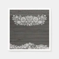 Bois rustique et dentelle blanche Élégant style de