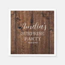 Bois, Rustique et Fête d'Anniversaire Surprise Bla