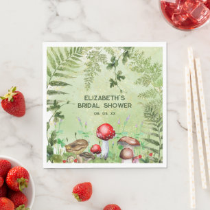 Serviette En Papier Bois rustique Verdure Champignons Champignons Ferm