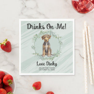 Serviette En Papier Bois Sur Moi ! Airedale Terrier Chien mariage anim