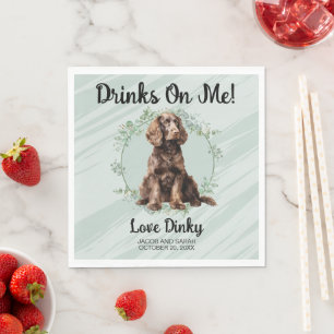 Serviette En Papier Bois sur moi ! American Water Spaniel Pet Mariage