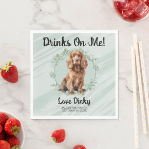 Serviette En Papier Bois Sur Moi ! Cocker Spaniel Chien Mariage animal
