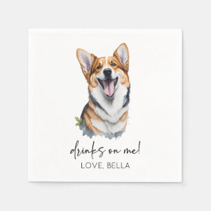 Serviette En Papier Bois Sur Moi ! Pembroke Welsh Corgi Chien Mariage