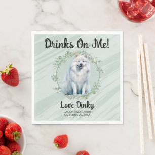 Serviette En Papier Bois Sur Moi ! Samoyed Chien mariage animal
