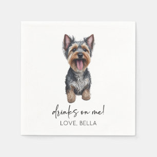 Serviette En Papier Bois Sur Moi ! Yorkshire Terrier Yorkie Chien Mari