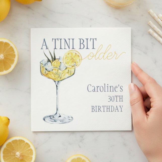 Serviette En Papier Boisson au citron Un peu plus âgé 30e anniversaire (Créateur téléchargé)